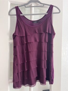 Apt. 9 Women's Ruffle Tiered Tank Top — Plum